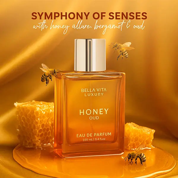 Bellavita Honey Oud Eau De Parfum 100ml | Long Lasting Luxury Unisex Perfume