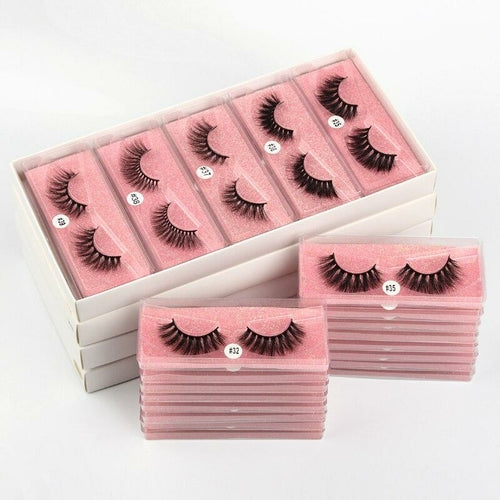 Mink Eye Lashes Wholesale 20/30/40/100 PCS Mink Fluffy Fake Eyelashes
