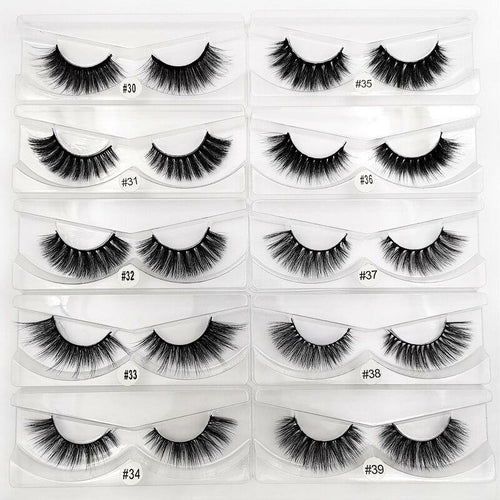 Mink Eye Lashes Wholesale 20/30/40/100 PCS Mink Fluffy Fake Eyelashes